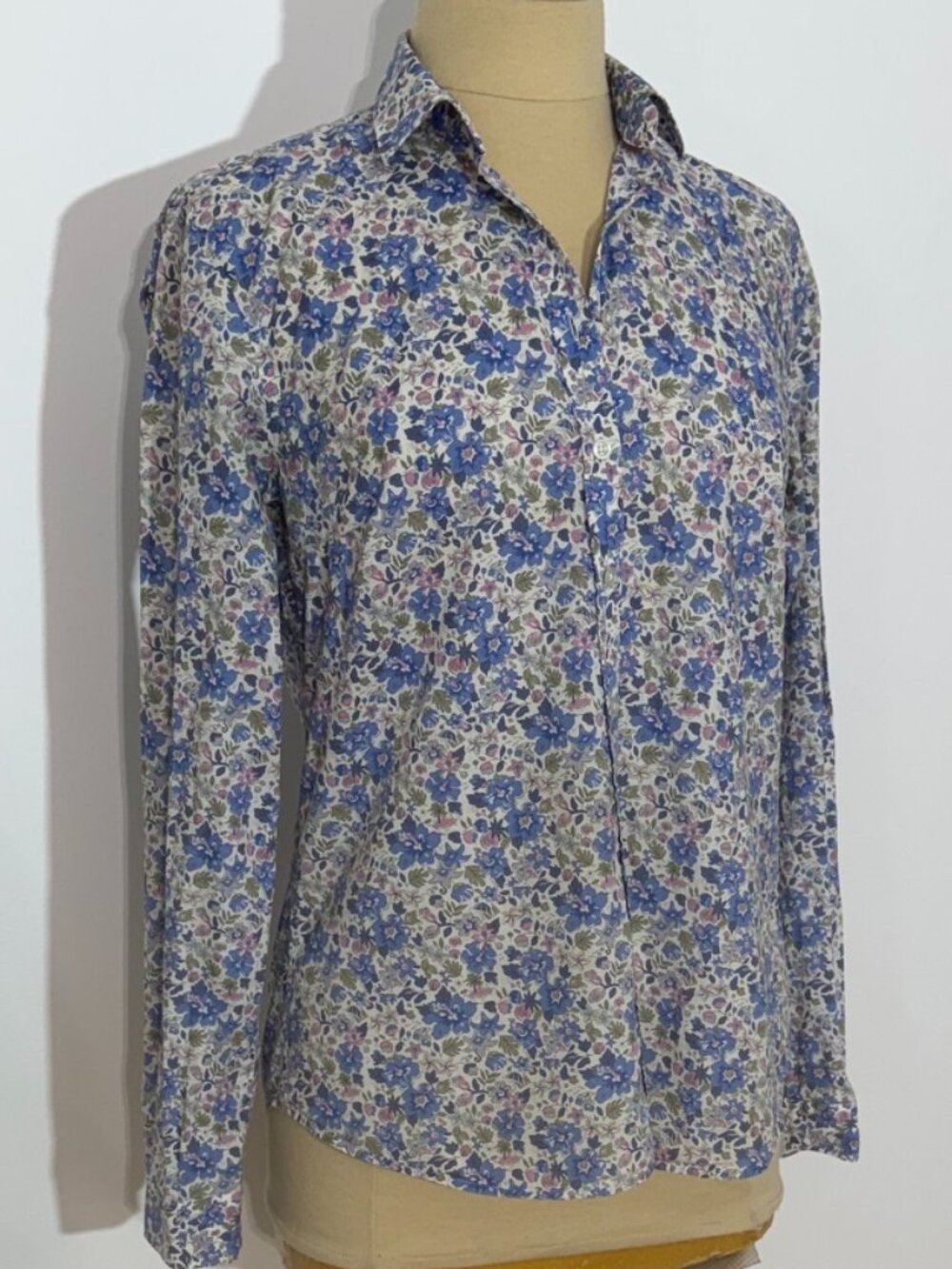 Simons Liberty Fabric Floral Print Long Sleeve Button Shirt